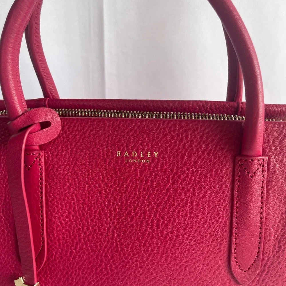RADLEY LONDON Red Leather Structured Satchel - Picture 3 of 10